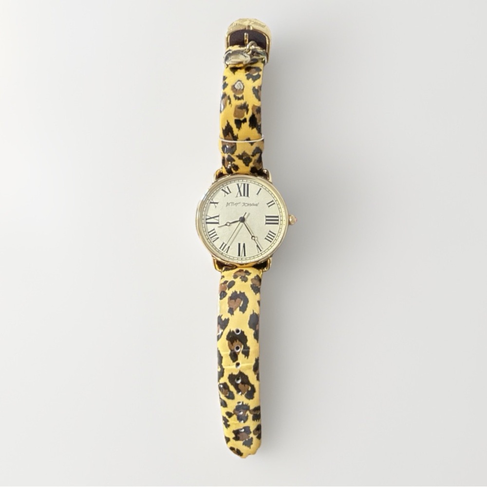 Betsey Johnson Leopard Print Women's Watch Gold Tone